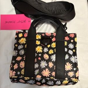Betsy Johnson Floral Black Handbag